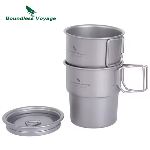 Boundless Voyage Titanium Coffee Cup European Stackable Mug 250ml Outdoor Accompanying Water Bottle 