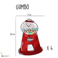 Bubble Gum Machine Gumball Cute Stickers Journalling