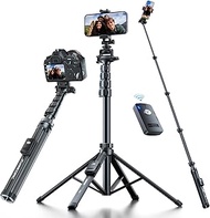 Fugetek 62" Professional Cell Phone Tripod, Ultra Stable 4 Leg Design, Bluetooth Remote, 100% All Al