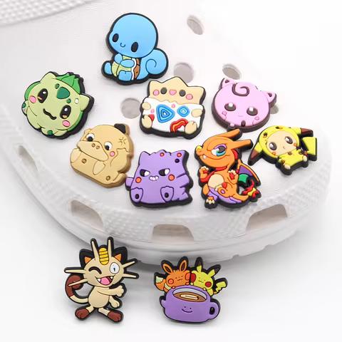 MINISO 1pcs cartoon Pokemon Pikachu DIY shoe charms garden Accessories buckle fit clogs sandals pin 
