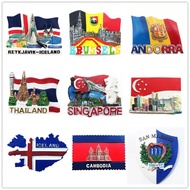 Iceland Thailand Singapore Etc. National flags landmarks Fridge Magnets Tourist Souvenirs Crafts gif