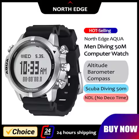 NORTH EDGE Mens Smart Watch Professional Dive Computer Watch Scuba Diving NDL (No Deco Time) 50M Alt