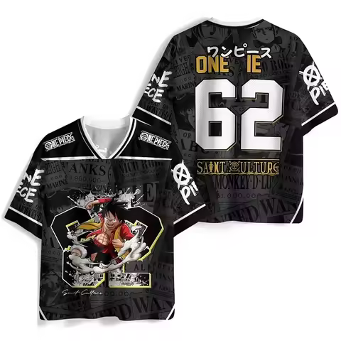Japanese Anime One Piece Luffy 3D Printed Football Jersey Men's Summer Breathable Quick Drying Short