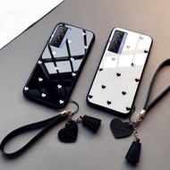 Glass Case For VIVO X60 X60t X60S X70 X80 X90 Pro Plus Lite Fashion Love Heart Hard Phone Cover
