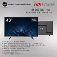Hikvision 43''inch Monitor with HDMI/VGA/VESA FHD 60Hz VA 43 inch Monitor | DS-D5043F3-1V0S