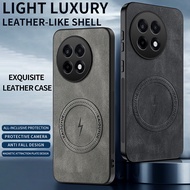 Leather Texture Wireless Charging Magnetic Case For OnePlus 13R OnePlus13R 5G ShockProof Phone Cover