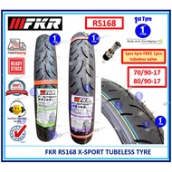 [FOC TUBELESS VALVE] TAYAR FKR TUBELESS TYRE X-SPORT DUAL COMPOUND (DWI) RS168 70/90-17, 80/90-17 (P