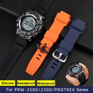 Silicone Watch Strap for Casio Protrek Series PRG-260/550/250/500 PRW-3500/2500/5100 Replacement Watch Band Waterproof Sweatproof Sport Bracelet Men's Bracelet