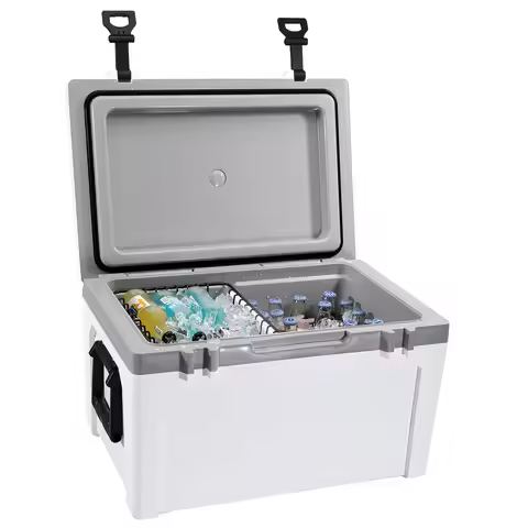 SucceBuy 52 QT Insulated Portable Cooler Holds 50 Cans Ice Retention Hard Cooler with Heavy Duty Han