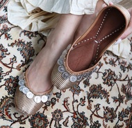 【錢幣】印度風情/銀幣點綴/手工刺繡鞋