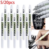 5/20 Pcs White Marker Pens Water-Based High Gloss Pens 1.0mm Waterproof Art Brushes, Suitable for Ma
