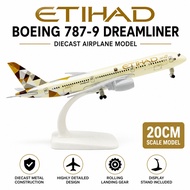 20cm Etihad Airlines Boeing B787 Diecast Aircraft Model Alloy Airplane Collectible Educational Toy K