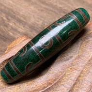 Green Agate Dzi Beads Dragon Scale Pattern Nine-Eyed Dzi Beads Tibetan Multi-Eyed Dzi Beads String A