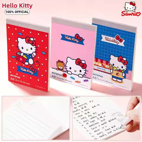 Genuine Hello Kitty A6/7 Pocket Notepad Sanrio Kuromi Melody A5/B5 Notebook Memo Pad For Quick Note 