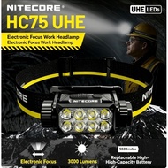NITECORE HC75 UHE NiteLab UHE LED 3000 Lumens Rechargeable Headlamp (100% Authentic) Ultra-Long Batt