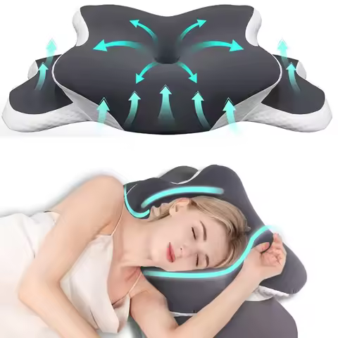 Ergonomic butterfly pillow Ergonomic Memory Foam butterfly Neck Pillow, C-Shaped/Adjustable Dual Hei