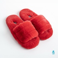 Elm Red D women's house slippers imported quality fur thick soft comfortable slip on indoor slop sli