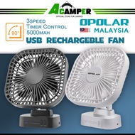 Opolar Fan Rechargeable USB Fan Camping USB Cooling Table Desk Fan Kipas Khemah Camping Meja Mini Portable
