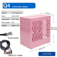 [HKJUS] ARSYLID เคส Q4 Home Nas ตัวถังอลูมิเนียม3.5 X2 2.5 75Mm หม้อน้ำ CPU Flex PSU Mini ITX Compte