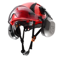 หมวกนิรภัยแบบมีสไตล์ LOEBUCK ที่มีม่านบังแดดคู่และเครื่องป้องกันหู30DBหมวกทำงาน ABS ระบายอากาศได้ดีน