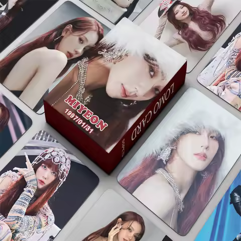 55pcs/set KPOP GIDLE Album MIYEON CHO Mi-Yeon Super Lady Small Card (G)I-DLE 2nd LOMO Card MINNIE YU
