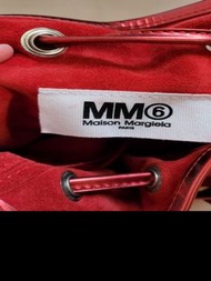 Maison Margiela MM6 red suede drawstring bag