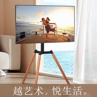 Universal TV Floor Stand Movable Solid Wood Art Shelf Suitable for Hisense Sony75/86Inch