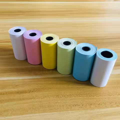 6 Roll 57*30mm Color Thermal Paper White Label Sticker Paper Colorful Photo Paper For PeriPage PAPER