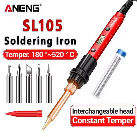 ANENG SL105 Digital Display Electric Soldering Iron,SL104 Knob‑Controlled 60W Adjustable Temperature