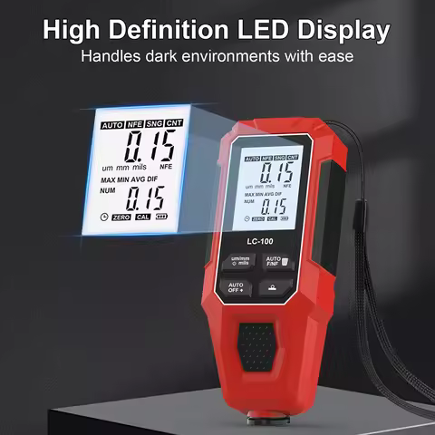 LC-100 Car Paint Thickness Gauge 0-2000UM Fe & NFe Film Coating Automatic Thickness Tester Manual Au