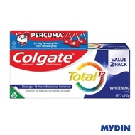 Colgate Total Whitening Toothpaste (2 x 150g) FOC Quby Mini Duffel Bag