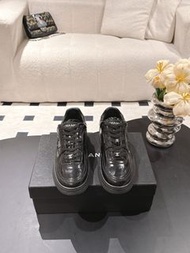 Chanel香奈兒25B最新款 空軍一號小白鞋 休閑 油蠟皮運動鞋 滑板鞋