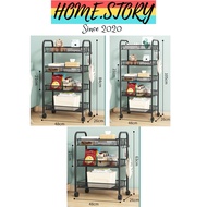 Home.Story Hornavan Trolley Rack Storage Rack Office Shelves Kitchen Rack 3 4 5 Tier Multipurpose Kitchen Trolley Rack