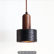 Black stone Japanese-style wabi-sabi hanging lights bedroom dinning room pendant light designer retr