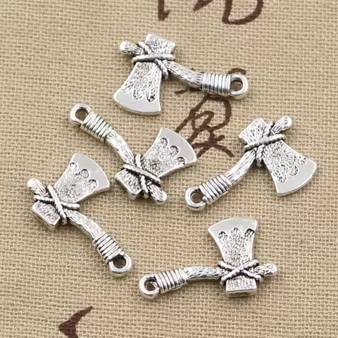 20pcs Charms Ax Tomahawk 22x14mm Antique Bronze Silver Color Pendants Making DIY Handmade Tibetan Br