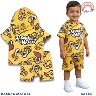 Lion King Boys 2-Pc Simba Hoodie & Shorts Set | Hakuna Matata | Yellow (AA484) 3 Months - 3 Years