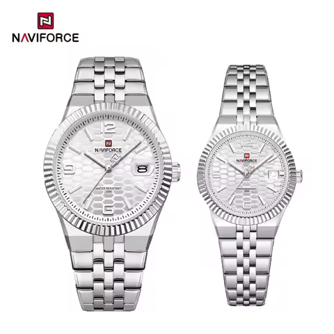 Couple Watch NAVIFORCE 3ATM NAVIFORCE Couple Watch Quartz Calendar 3ATM Waterproof Stainless Steel T