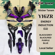 [LOCAL SELLER] COVERSET BODYSET Y16ZR Y16 ENERGY INDUCTION (11) BLACK GREY RED BLUE PURPPLE (STICKER TANAM)