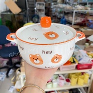 Bộ Chén Dĩa Sứ Bát Ăn Cơm Đĩa Sứ Decor cao cấp Bộ bát đĩa màu cam 17 món cute.