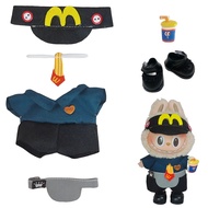 17cm Labubu Plush Doll Vinyl Blind Hanging Charm - Waiter Outfit Changeable Costume Set