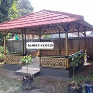 Gazebo bambu genteng pasir 2x3 m