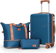 Carry On Luggage 22x14x9 Airline Approved, Navy, Carry On Luggage With Duffel Bag, Fashion