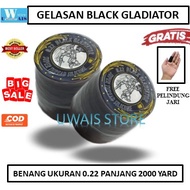 Gelasan Super Silicone Black Gladiator Original by Uwais Kites - Senar Gelasan Turnamen Aduan - Bena