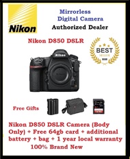 Nikon D850 DSLR Camera (Body Only) Warranty (Free gifts: Nikon bag + 32gb card