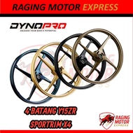 RIM SUKAN DYNOPRO SPORT RIM 4 BATANG X4 Y15ZR BRONZE COCO PUTIH