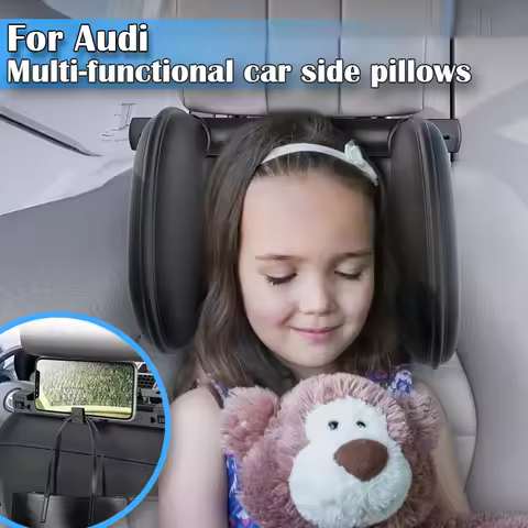 Adjustable Auto Cervical Pillow Side Pads Ergonomic One-Click Sleep Headrest For Audi A6 C8 S6 RS6 A