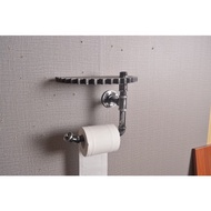 Retro Style Gear Paper Towel Style Water Pipe Art Toilet Rack Heavy Industry Personality loft Americ