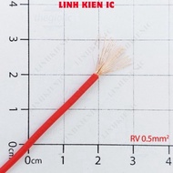 [5 Pieces]- Single Multi-Core Copper Wire RV-0.5 0.5mm2 Linhkien IC Red