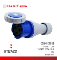 เต้ารับเพาเวอร์ปลั๊กกลางทางกันน้ำ 230V 2P+E IP67 63A และ 125A DAKO HTN-2331