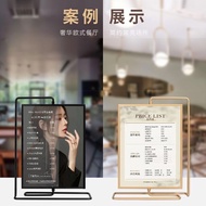 A4 A5 A6 Vertical Acrylic T L Stand Display for Menu Product Portrait QR Code Screen Pay Counter Tab
